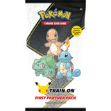 Pokémon First Partner Pack (Kanto) for Pokémon TCG featuring Kanto region starter Pokémon cards and colorful packaging.