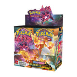 Pokémon Darkness Ablaze Booster Box for Pokémon TCG, featuring colorful packaging with Pokémon characters and vibrant artwork.