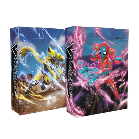 Pokémon TCG V Battle Deck featuring Zeraora and Deoxys cards from the Pokémon brand on a game deck.