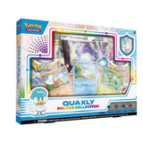 Pokemon Paldea Collection box featuring colorful trading cards and collectible items from the Pokémon series.