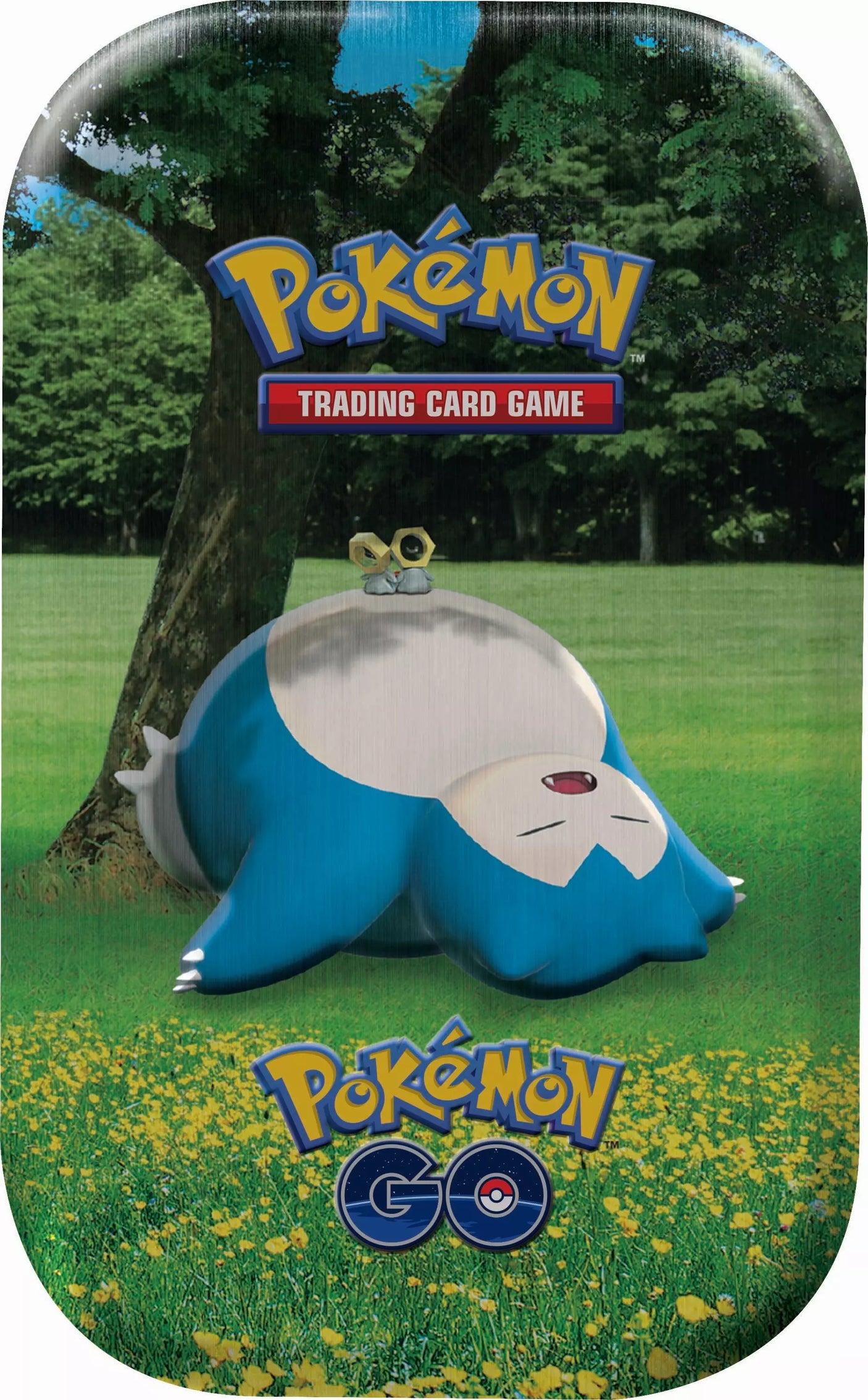 Assorted Pokémon GO Mini Tins containing Pokémon trading cards, featuring colorful Pokémon branding and miniature tins.
