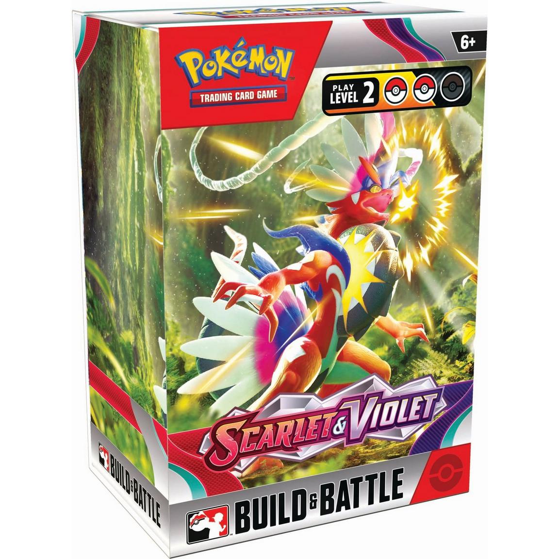 Pokemon Scarlet & Violet Build & Battle Box with trading cards and accessories for the Pokemon Trading Card Game.