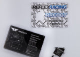 Reflex Racing RRE007 HV Mini Digital Servo for RC cars, showing compact high-voltage servo with mounting arms and connector.