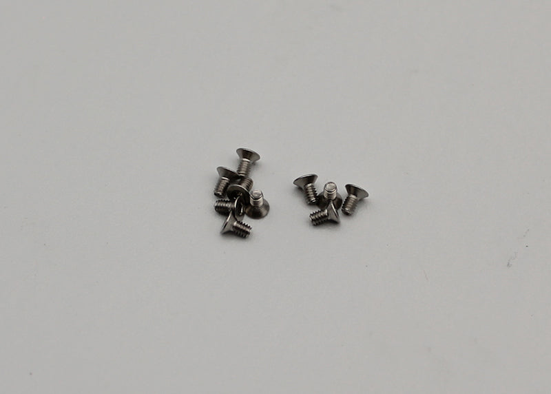 Reflex Racing RX28-023 M2x4mm head screws for RC car parts, showing metal screws with Phillips heads and threading.