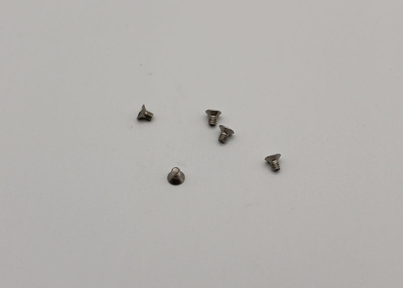 Reflex Racing RX28-024 M2x3mm countersunk screws for RC car parts, shown in close-up with shiny metal finish.