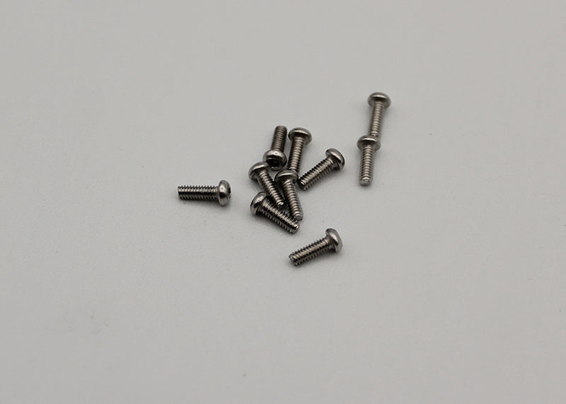 Reflex Racing RX28-025 M2x6mm button head screws for RC car parts, showing close-up of shiny metal screws on a white background.