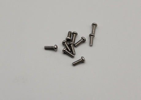 Reflex Racing RX28-025 M2x6mm button head screws for RC car parts, showing close-up of shiny metal screws on a white background.