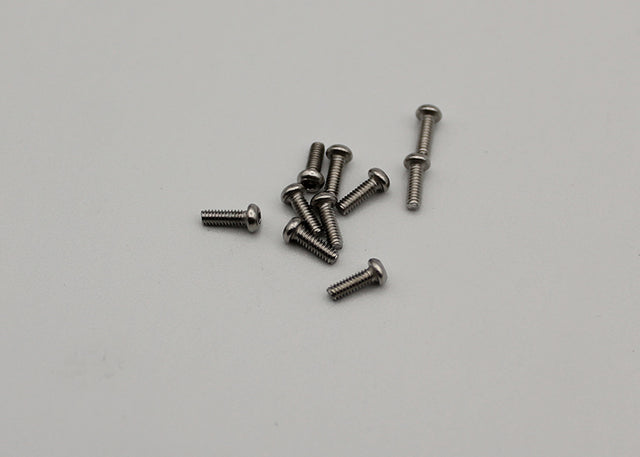 Reflex Racing RX28-025 M2x6mm button head screws for RC car parts, showing close-up of shiny metal screws on a white background.