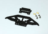 Reflex Racing RX511 Jomurema GT01 RC car bumper and clip set, black and silver, with mounting clips on a white background.