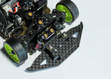 Reflex Racing RX511 Jomurema GT01 bumper and clip set for RC car, showing black plastic parts and mounting clips.