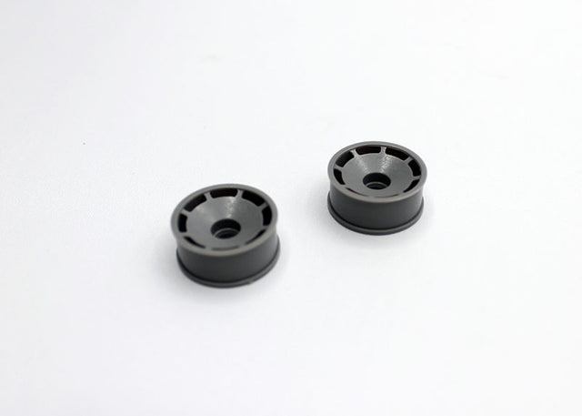 Reflex Racing RX600F0G gray speed dish front wheel for RC cars with 0 offset, detailed close-up of the RC car part.
