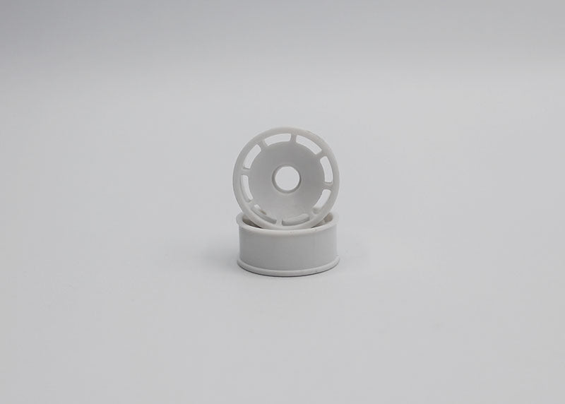 Reflex Racing RX600F0W white speed dish front wheel for RC cars with 0 offset, showcasing durable plastic construction.