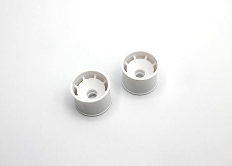 Reflex Racing RX600R14W white speed dish rear wheel for RC cars, featuring a 14mm axle and aerodynamic design.