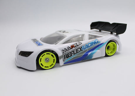 Reflex Racing RX600F0Y yellow speed dish front wheel for RC cars with 0 offset, detailed close-up image.