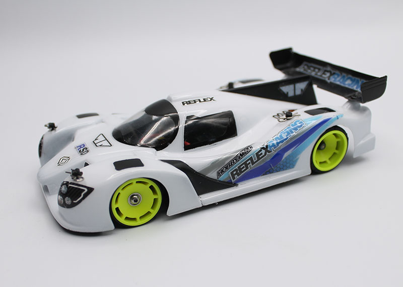 Reflex Racing RX600R14Y yellow 14mm rear speed dish wheel for RC cars, featuring aerodynamic design and durable construction.