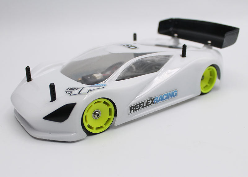 Reflex Racing RX600F0Y yellow speed dish front wheel for RC cars with 0 offset, featuring a sleek yellow finish.