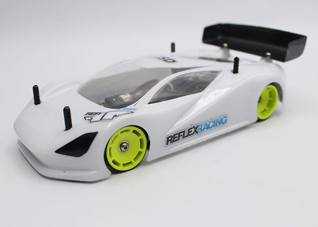 Reflex Racing RX600F0Y yellow speed dish front wheel for RC cars with 0 offset, featuring a sleek yellow finish.