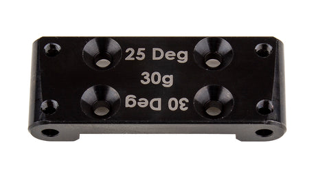 Team Associated RC10B6 FT steel bulkhead with 25 and 30-degree options, designed for RC racing cars.