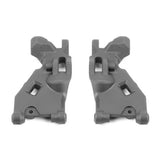 Tekno TKR6525B RC car front suspension arms, black plastic components for durable off-road racing.