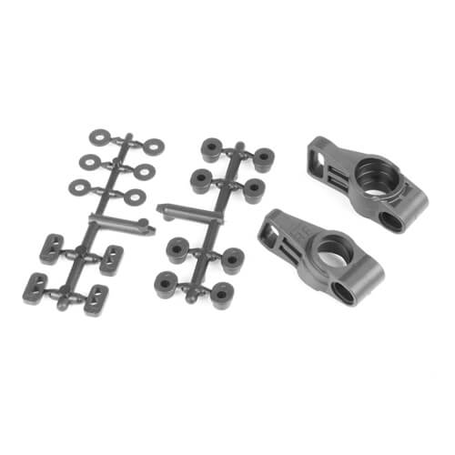 Tekno RC car rear hubs TKR6576, durable metal components for precise steering and performance.