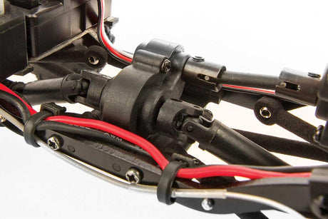 Top view of the Element RC Enduro24 Sendero 1/24 RTR crawler with black and yellow body and off-road bumper.