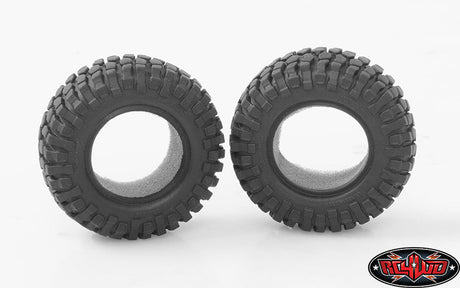Pair of RC4WD Rock Crusher 1.0 Micro Tires for remote control cars, shown mounted on a vehicle. Element brand, rugged off-road tread pattern.