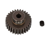 Team Associated aluminum pinion gear for RC cars, 48P, 1/8" shaft, showing the metal gear with gear teeth and mounting hole.