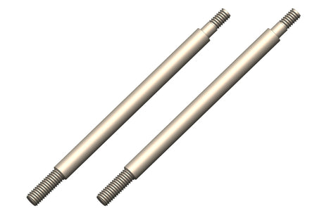 Team Corally 55mm steel front shock shaft for RC car, compatible with Python or Radix models, shown in close-up image.