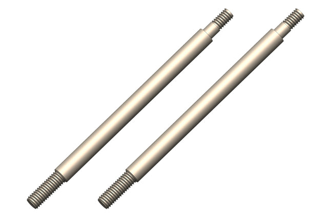 Team Corally 55mm steel front shock shaft for RC car, compatible with Python or Radix models, shown in close-up image.