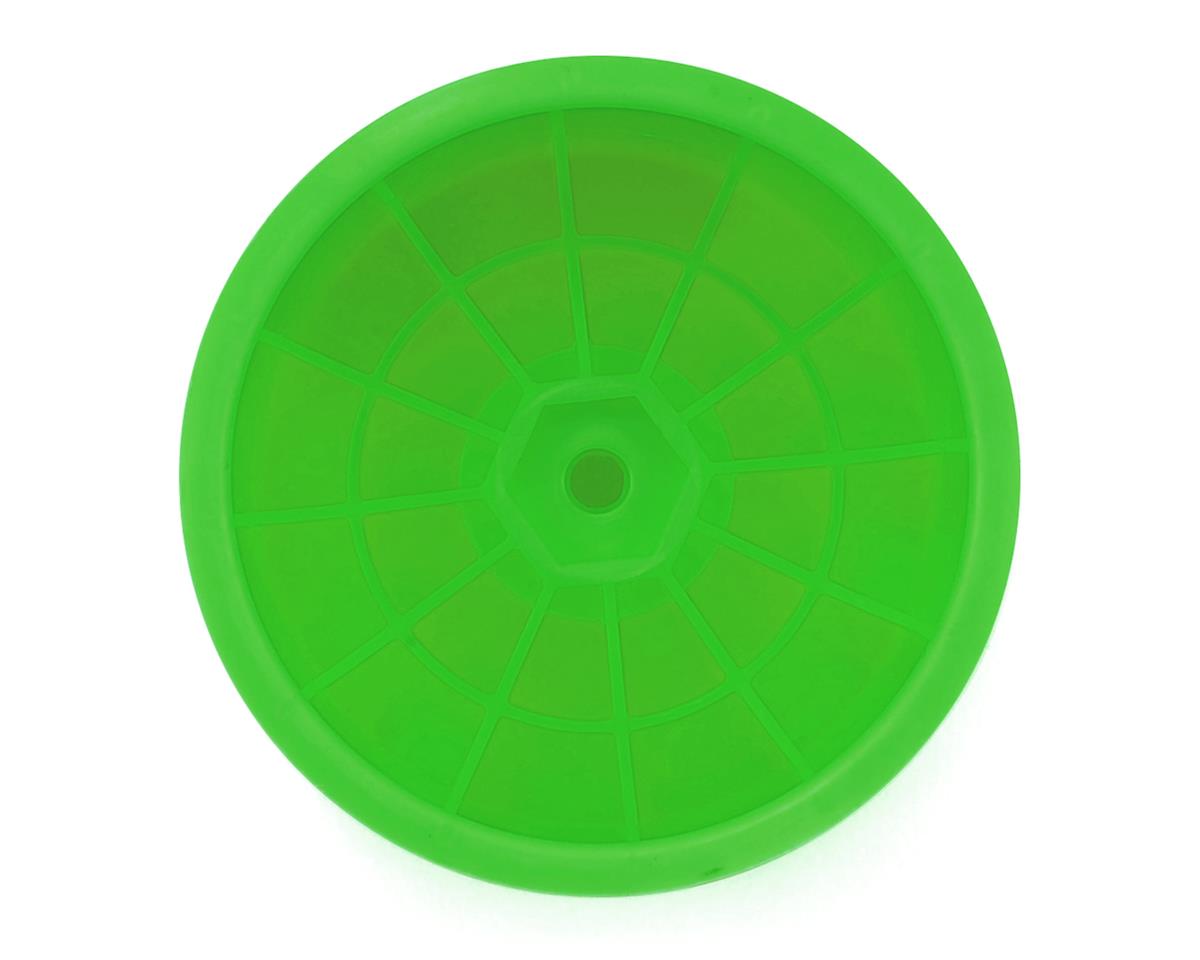 Green DE Racing Speedline ST wheels for 1/10 RC trucks, showcasing durable RC car wheels with a sleek design.