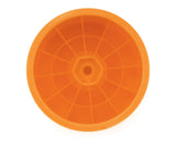 Orange DE Racing Speedline ST wheels for 1/10 RC trucks, showcasing durable RC car wheels with a sleek, sporty design.