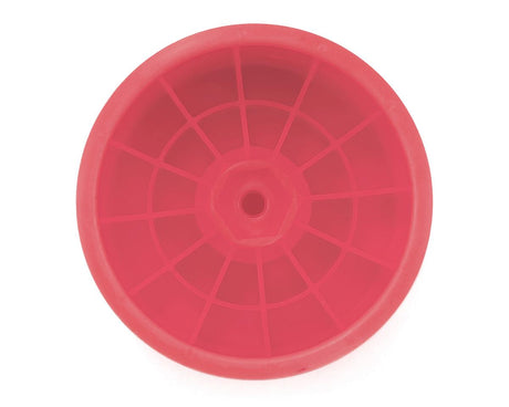 Pink DE Racing Speedline ST RC car wheels for 1/10 trucks, featuring durable construction and stylish design.