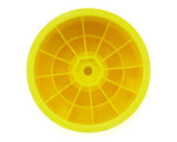 DE Racing Speedline ST RC car wheels for 1/10 trucks in yellow, featuring durable construction and vibrant design.