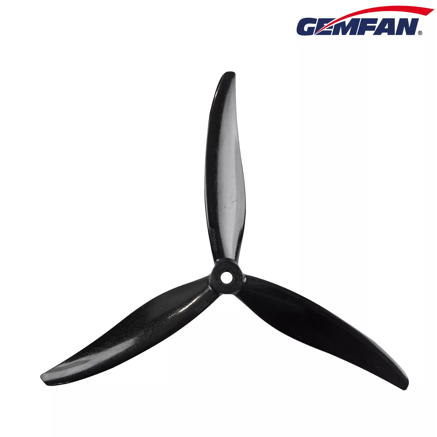 Pair of Gemfan 7035-3 Hurricane drone freestyle propellers, 5mm size, designed for racing and aerial drone flying.