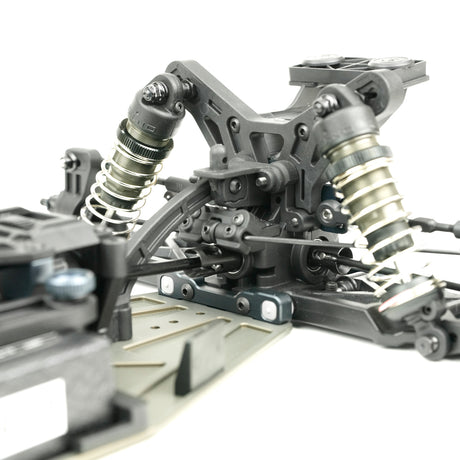 Tekno EB410.2 1/10th scale 4WD electric RC buggy kit with sleek design and detailed chassis, ready for competitive racing.