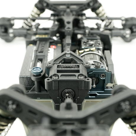 Tekno EB410.2 1/10th scale 4WD electric RC buggy kit with detailed chassis and suspension components, ready for racing.