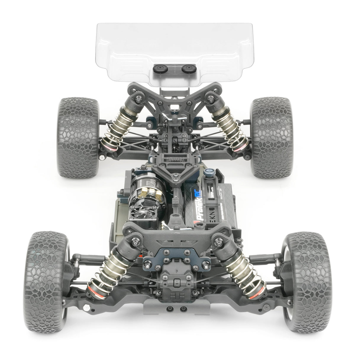 Tekno EB410.2 1/10th scale 4WD electric RC buggy kit, shown in red with detailed chassis and off-road tires.
