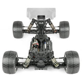 Tekno ET410.2 1/10th scale 4WD electric RC truggy kit with detailed chassis and racing tires, designed for competitive RC off-road racing.