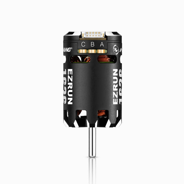 Hobbywing EZRUN 1626 sensored RC car motor with 6500KV, compact and powerful electric drivetrain for remote control vehicles.