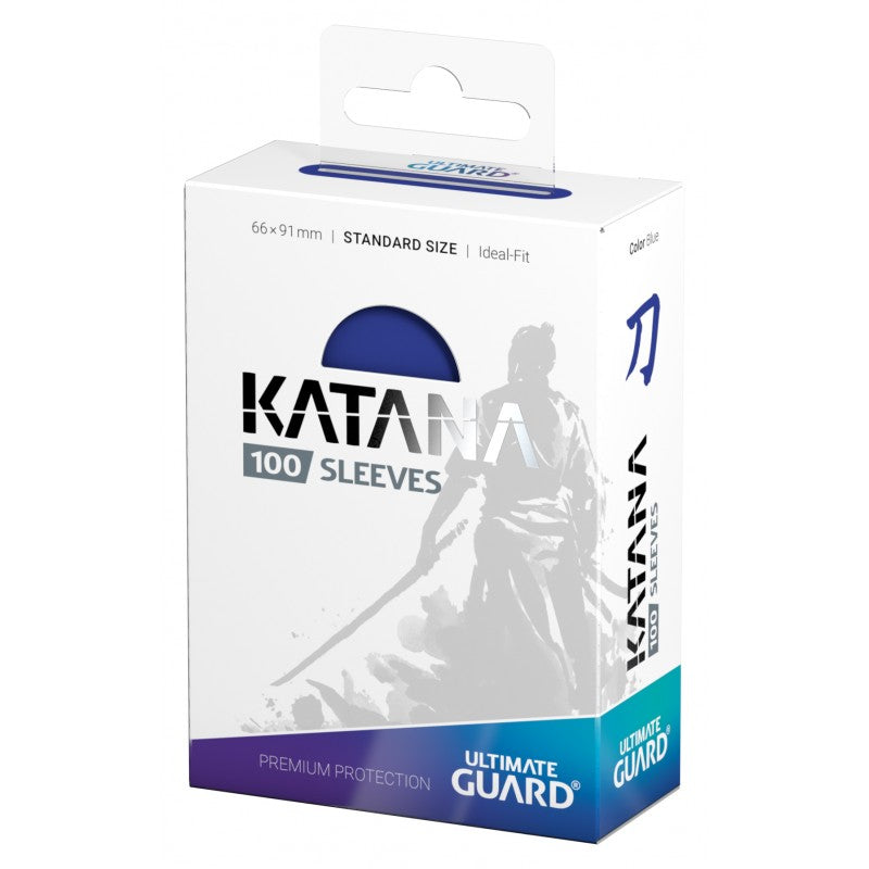 Blue Ultimate Guard Katana Sleeves standard size for protecting trading and collectible cards.