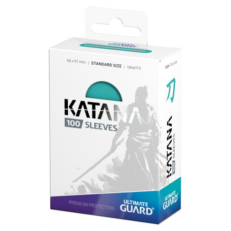 Turquoise Ultimate Guard Katana Standard Size Card Sleeves, protective card game sleeves with sleek design.