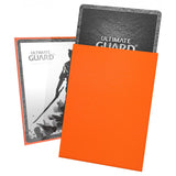 Orange Ultimate Guard Katana Standard Size Card Sleeves, designed for protecting trading cards.