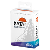 Orange Ultimate Guard Katana Sleeves in standard size for trading cards, featuring a sleek, protective design.