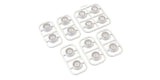 Kyosho MDH100W white multi-offset wheel set with 14 pieces, designed for RC cars, featuring a detailed wheel pattern and white finish.