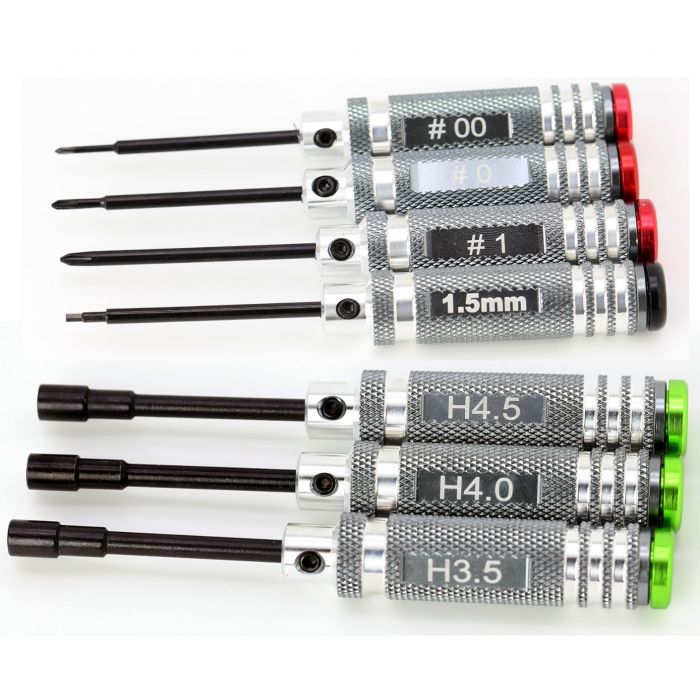 Powerhobby Kyosho Mini-Z magnetized tool driver set with various small screwdrivers for RC car maintenance and repair.
