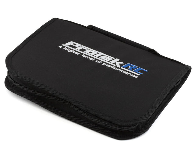 ProTek RC TruTorque team tool bag with multiple compartments and zipper closure, designed for storing RC tools and accessories.