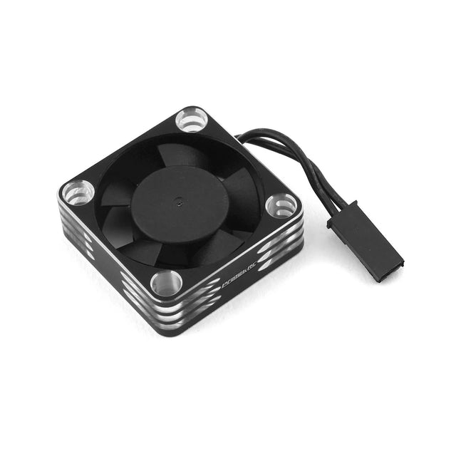 ProTek RC 30mm aluminum high-speed HV fan for RC cars, featuring durable metal construction and precise cooling performance.