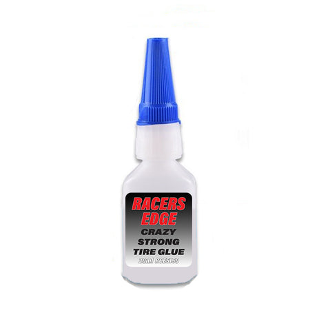 RC Car Racers Edge Crazy Strong Tire Glue 20g with pin cap and two tips for secure tire attachment