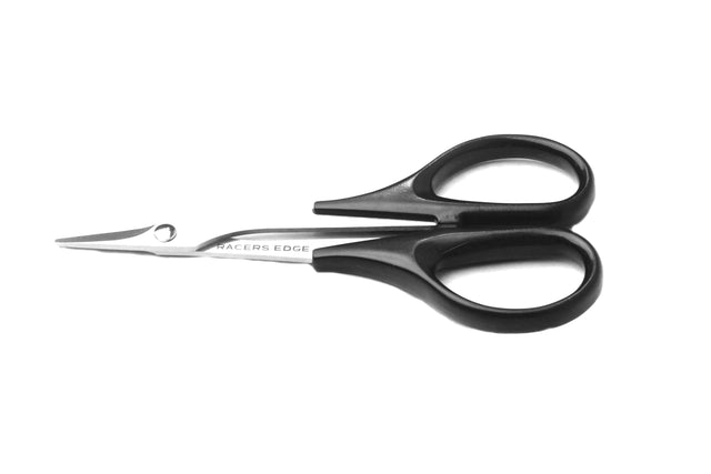 Racers Edge Straight Lexan Scissors for RC cars, with sharp blades and ergonomic handles, ideal for cutting Lexan sheets.