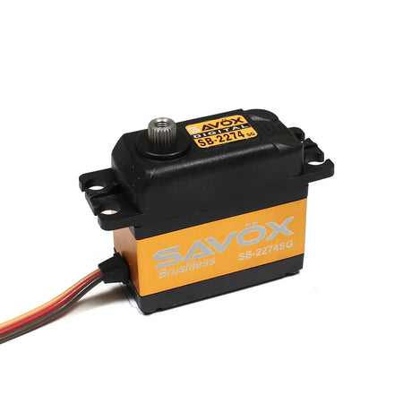 Savox SB-2274-SG high voltage brushless digital RC car servo with metal gears and sleek design, rated 0.080sec and 347.2oz torque at 7.4V